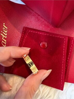 Cartier Yellow Gold Ring with 3 Diamonds Size 63